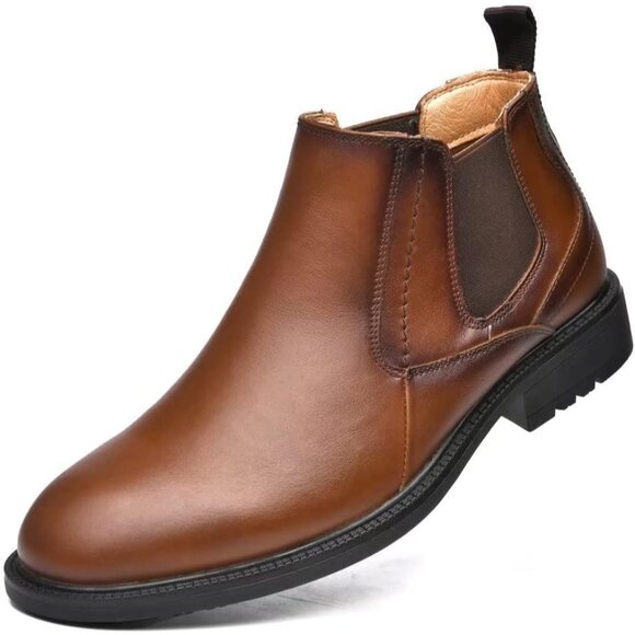Elegant Men's Chelsea Ankle Boots - Premium Leather, Casual & Formal Wear - Picture 1 of 7